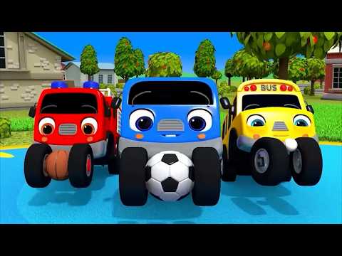 Baby Shark + Wheels On the Bus song - Soccer ball shaped wheels - Baby Nursery Rhymes & Kids Songs