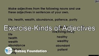 Exercise-Kinds of Adjectives