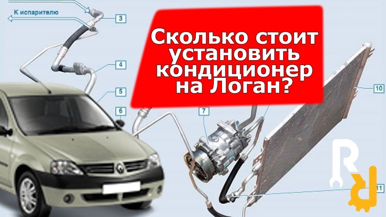 Сколько стоит установить кондиционер на Рено Логан? Расчет запчастей и работы