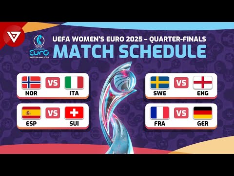 🔴 Quarter-Finals UEFA WOMEN'S EURO 2025: Match Schedule & Fixtures Today