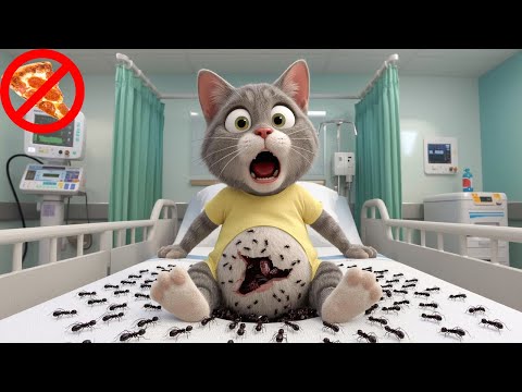 Kitten turns into Ant Parasite 🙀 After Eating Pizza In Class 🐜 #ai #catvideos #cats #cutecat #aicat