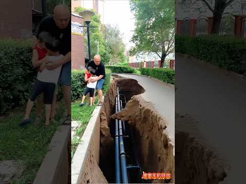 A large hole was found in a drainage pipe