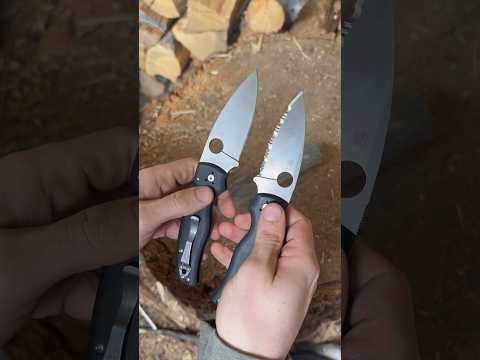 Serrated & Plain Edge VS Fire Sticking 🔥#bushcraft #Tools #entertainment #edc #usa #viral #survival