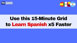 Learn Spanish: Use this 15-Minute Grid Until Fluent - No Memory Required