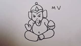 How to draw Ganapati (Ganesh) / Ganapati drawing step by step