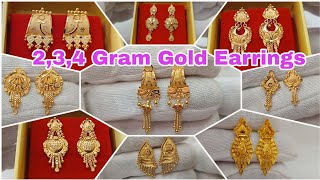 ‎Latest Light Weight Gold Earrings Designs With Weight And Price | @Tanishajewellers