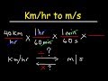 Conversion between Kilometers per Hour and Meters per Second