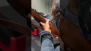 Italian girl shoots an Italian #gun #range #history #rangetime #army  gun.