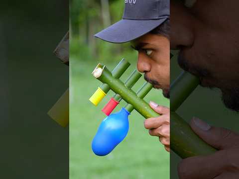 Pure green bamboo & Colorful Balloon Toys #craftideas #diy #shorts