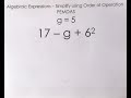 Algebraic Expressions and Operations