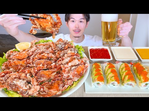 ASMR ソフトシェルクラブ🦀蟹の唐揚げ EATING SOUNDS | 咀嚼音 | MUKBANG | 먹방