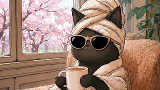 Relaxing Cat Jazz Spring Vibes with Coffee