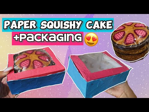 DIY CAKE PAPER SQUISHY + BOX PACKAGING!