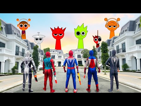 What If 5 SPIDER MAN Live In 1 House...?? || Spidernan Vs Skibidi Sprunki !!