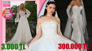 İnternetteki EN UCUZ vs EN PAHALI Gelinlikleri Denedim! REZALET Mİ EFSANE Mİ?! 😳