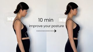 Fix Your Posture in 10 min | Reduce Hunchback, Round Shoulders, Neck & Back Pain