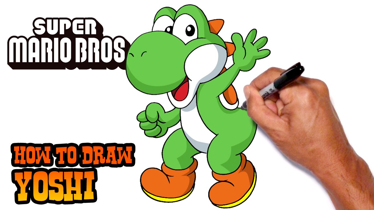 How to Draw Yoshi - Super Mario Bros