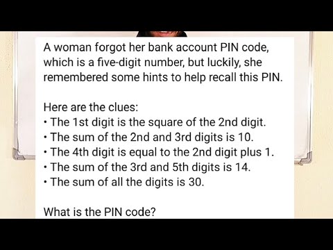 Bank Pin-code Puzzle.