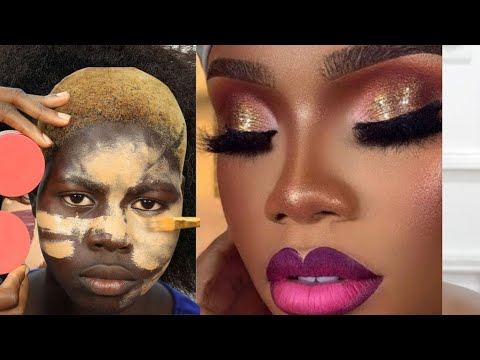 OMG😱 VIRAL ⬆️ MAKEUP TRANSFORMATION  👆100M VIEWS VIDEO  ⬆️ UNBELIEVABLE ⬆️😱 DARK SKIN  MAKEUP 😱