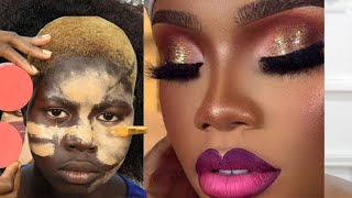 OMG😱 VIRAL ⬆️ MAKEUP TRANSFORMATION  👆100M VIEWS VIDEO  ⬆️ UNBELIEVABLE ⬆️😱 DARK SKIN  MAKEUP 😱