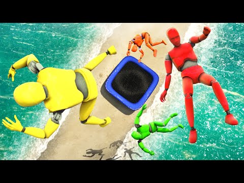 GTA 5 Crash Test Dummy • Epic Squarepoline Jumps and Fails!
