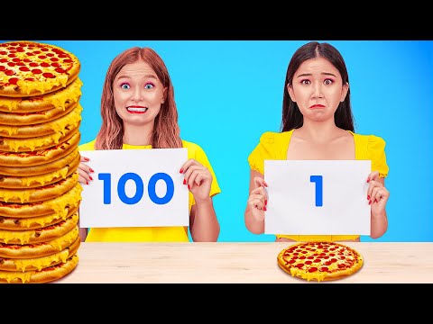 CHALLENGE delle 100 Strati di Cibo! Unica Pioggia di Caramelle e Mini Pizza!