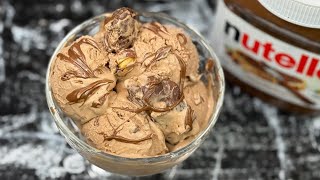 La meilleure glace au Nutella sans sorbetière et avec 3 ingrédients 🍫🍨