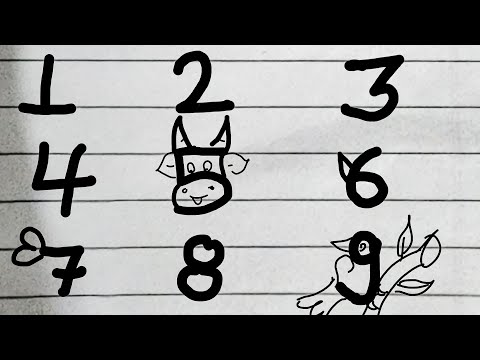 How to draw animal dawning from 1 to 9 Number drawing 😱