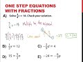 Solving One Step Equations with Rational Coefficients