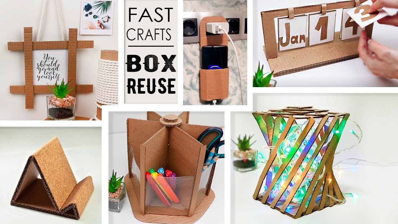 Top 7 DIY Cardboard Reuse Ideas For Home ❤ HOME DECORE Boxes Tutorial
