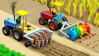 TOP DIY Making Tractor with Disc Harrow & Seed Drill used in Farming ⚙️ HP Mini DIY Tractor