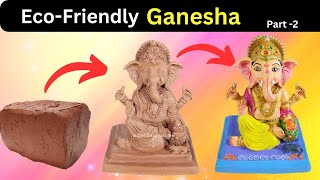 Eco-Friendly Ganesha Part - 2 | How To Make Ganpati At Home #artistbhagyashree #clayart