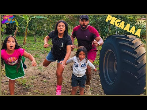 FIZEMOS UMA EXPERIÊNCIA COM UM PNEU DE CARRO!!! - MARINA & LUCAS