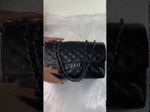 BOLSA VERSALHES GG Bolsa de corrente em couro legítimo preta com metais ônix matelassê tradicional