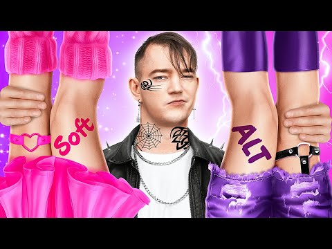 ¡La Buena Chica Se Enamoró del Chico Malo! Transformación Extrema de Chica Suave a Chica Rockera