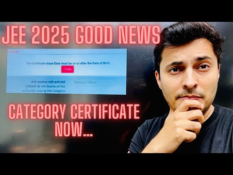 JEE 2025 🚨 Category certificate update✅ Good news SC ST OBC EWS #jeemains2025 #IITJEE Shreyas sir