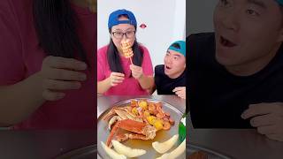 Seafood boils Random bites challenge!😋 #mukbang #seafood #foodchallenge by Ethan Funny Family