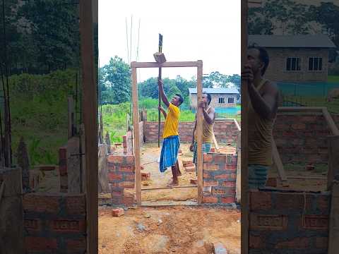 wooden door fitting process #shorts