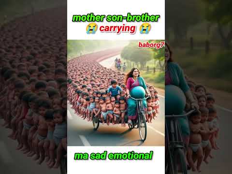 ma son-brother cycle riding Sad 😭 carrying emotional shorts | cycle ride ma emotional #shorts