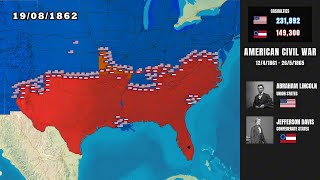 American Civil War on Map | 3D Animated Battles and Timeline
