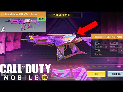 Call of Duty Mobile - UNLOCKING LEGENDARY PEACEKEEPER MK2 VIVID NOTES SKIN!!!