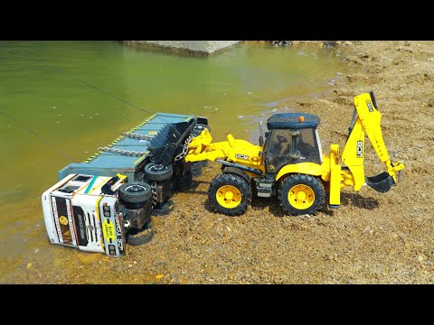 Double Mahindra Thar Roxx 16 Tyres Ashok Leyland Truck Accident Pulling Out JCB 5CX JCB 3DX ? CS Toy