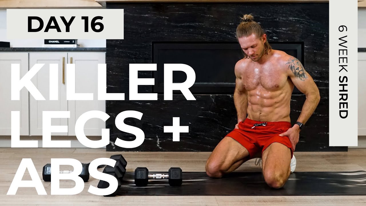 40 MIN KILLER LEG WORKOUT AT HOME + ABS WITH WEIGHTS 6 WEEK SHRED DAY 16 - TIFF x DAN