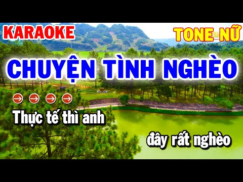 Karaoke Chuyện Tình Nghèo Tone Nữ | Nhạc Sống Bolero Beat Mới 2023