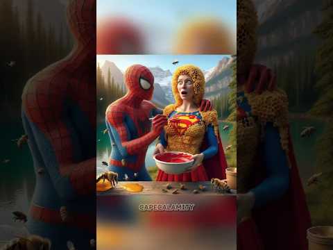 🐝 When Bees Attack Heroines: Spider-Man Vs Venom Vs Captain America #shorts #spiderman #venom