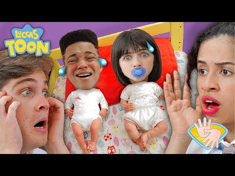 LUCCAS TOON EM: MENINOS E MENINAS CUIDANDO DE UM BEBÊ! 👋🏻LIBRAS👋🏾