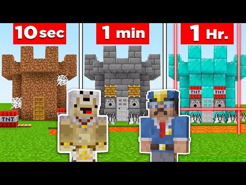 Château Sécurisé de 10 SECONDES vs 1 HEURE sur Minecraft !