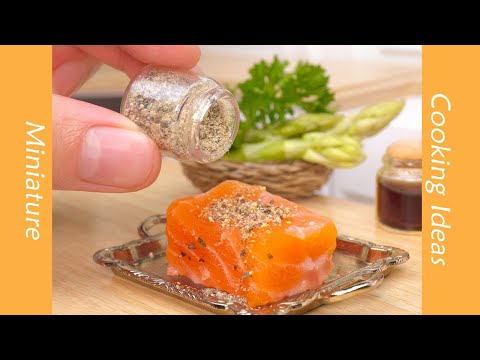 Yummy Miniature Crispy Pan-Seared Salmon with Lemon Garlic Sauce #YumupMiniature