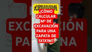 ¿CÓMO CALCULAR M³ DE EXCAVACIÓN PARA UNA ZAPATA DE 1X1X1M? #mialexpadilla