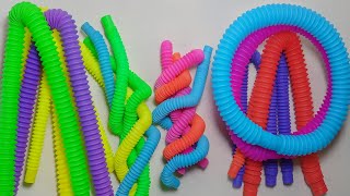 Satisfying Pop Tube Sounds | Fidget Toys | Relaxing Pop Tube Sounds | Diy | ASMR voicing of pop tube